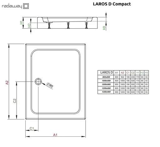 Душовий піддон Radaway Laros D 100 x 80 SLD81017-01 - фото 5