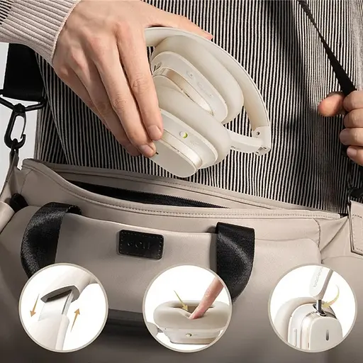 Накладні бездротові навушники Baseus Bowie H1s Noise-Cancellation (A00075301) Stellar White - фото 3