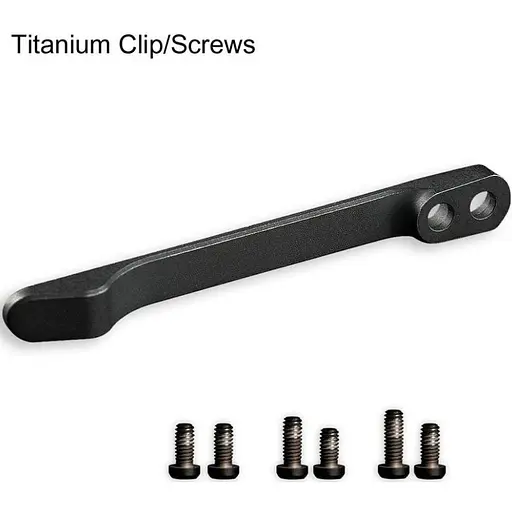 Клипса карманная титановая черная Civivi T001D с титановыми винтами - фото 2