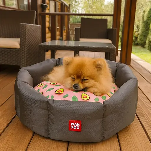 Лежанка для собак Waudog Relax Авокадо на рожевому S 34х45х17 см  - фото 4