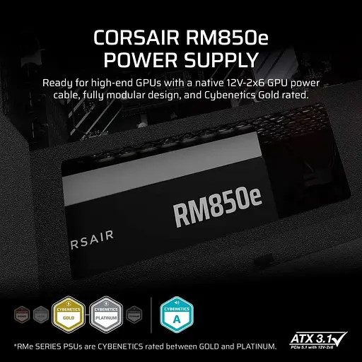 Блок живлення Corsair RM850e 850W 80+ Gold (CP-9020296-EU) - фото 10