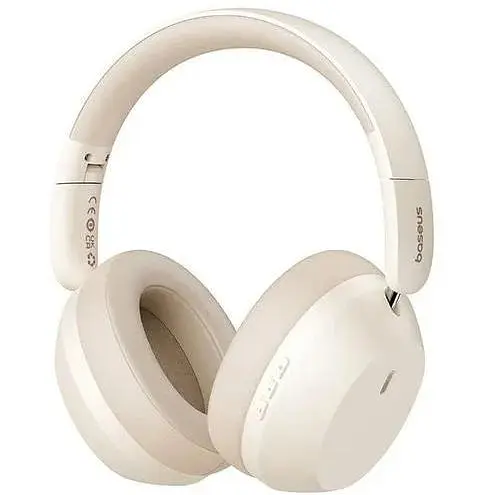 Беспроводные наушники Baseus Bass 35 Max Wireless, ANC, BT5.3, AUX, 600mAh, 30-50h, White A00070800221-00
