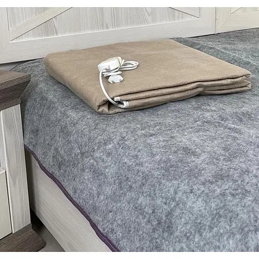 Електропростирадло 120х160 флісове см 2 температурних режими Турецьке простирадло з підігрівом від мережі Бежевий - фото 6