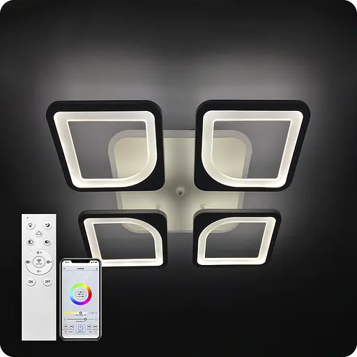 Люстра світлодіодна 517 Light 3color з пультом 96Вт Білий (01721) - фото 2