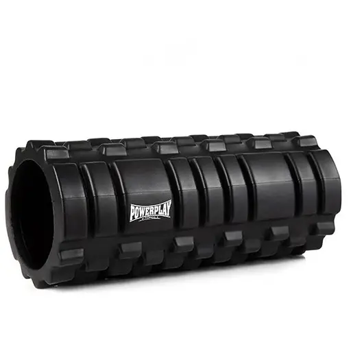 Масажний ролик (роллер) PowerPlay 4025 Massage Roller Чорний (33x14 см) (PP_4025_Black) - фото 1