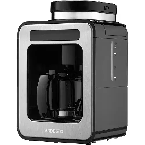 Кофеварка Ardesto FCM-DG064, Black/Inox, 600 Вт, капельная, резервуар 0,5 л, зерно + молотый кофе, дисплей - фото 4