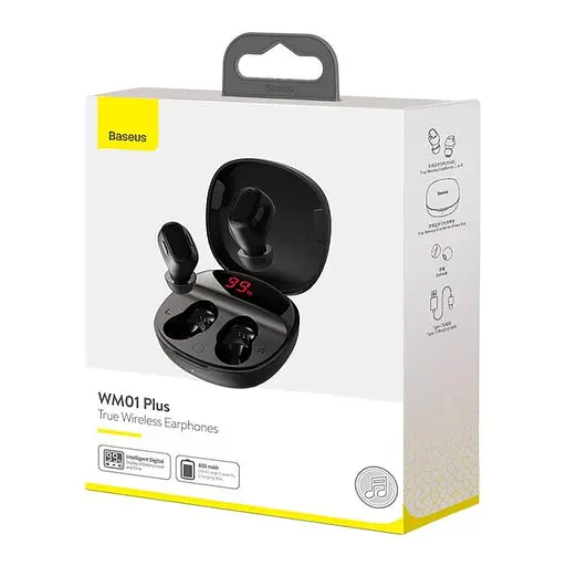 Навушники Baseus Encok True Wireless Earphones WM01 Plus | BT5.3, 40/800mAh, 5h | black - фото 5