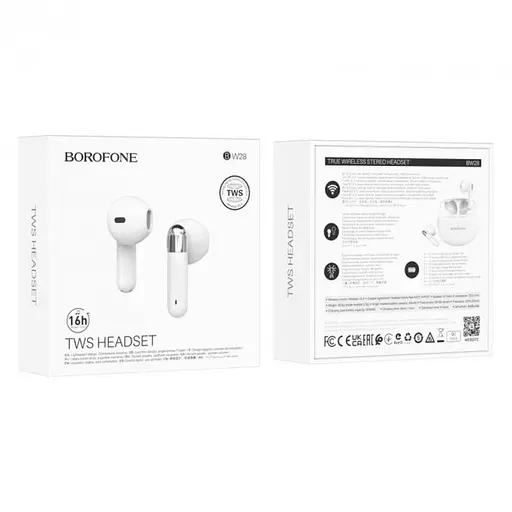 Блютуз Стерео Гарнитура Borofone BW28 Белый - фото 3