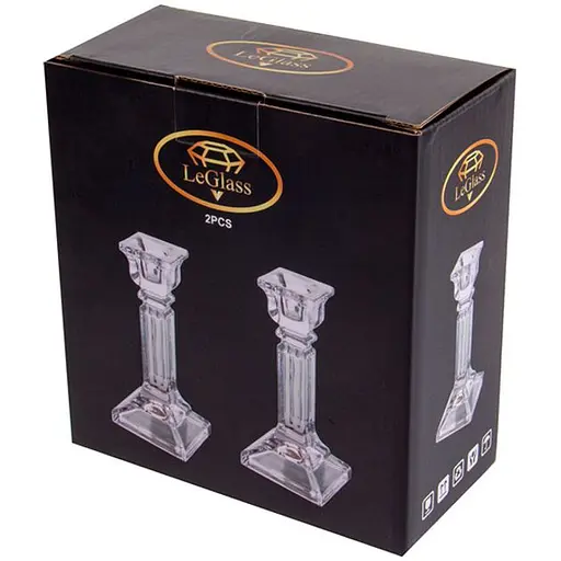 Уценка. Подсвечник стеклянный LeGlass 15 см 2 шт. (355-261) - фото 2