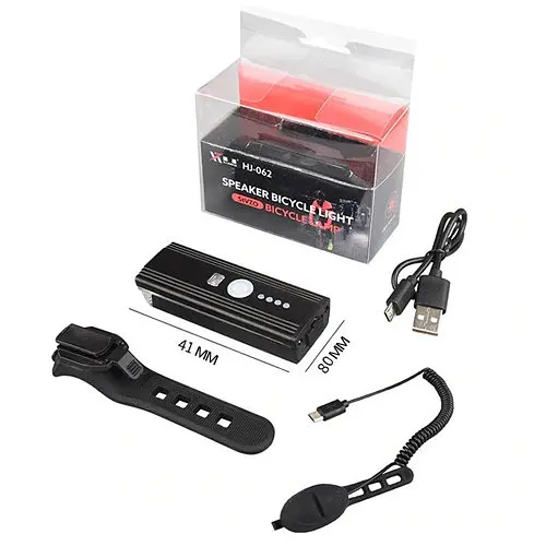 Велосипедный фонарь и велозвонок HJ-062 датчик света + выносная кнопка + microUSB + 4 режима / 3 режима - фото 5