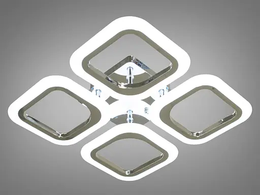 Багатофункціональна стельова світлодіодна люстра на пульті, 55Вт, хром - фото 3