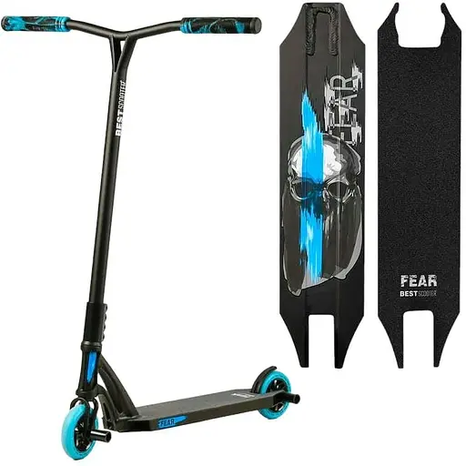 Самокат трюковий Best Scooter 85х53х12 см Чорно-синій 000254799