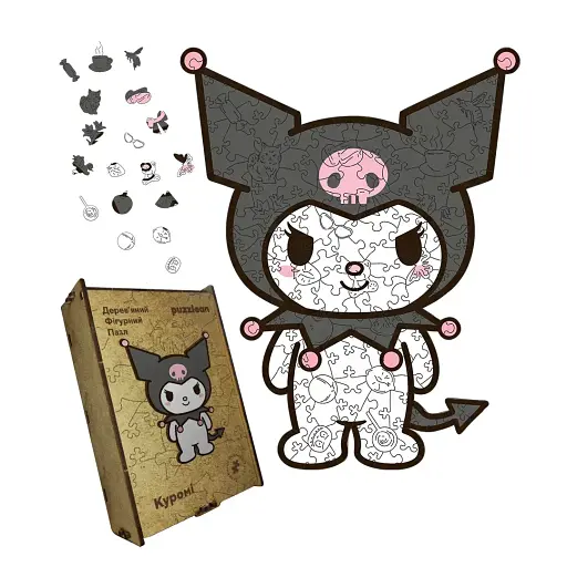 Дерев'яний фігурний пазл Куромі, А2, Картонна коробка 300+ елементів