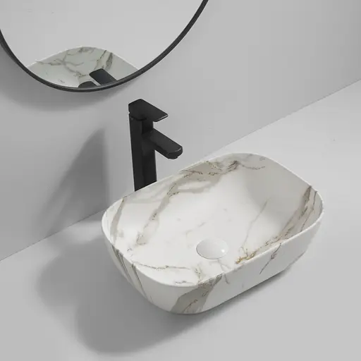 Умивальник накладний Mixxus Premium Diverse-0114 marble 455x325x135 мм MP6545, Мармур - фото 6