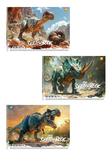 Комплект 3 шт. альбомів для малювання. Альбом Школярик А4 20 арк. 100г/м2 8534 4823088244007 - фото 1