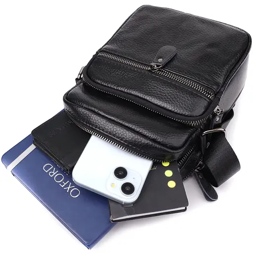 Мужская сумка на плечо из натуральной кожи Vintage 17х21х8 см sum0027511 - фото 8