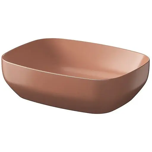 Умивальник на стільницю Cersanit Larga прямокутний 50x38 цегляний матовий K677-066 - фото 1