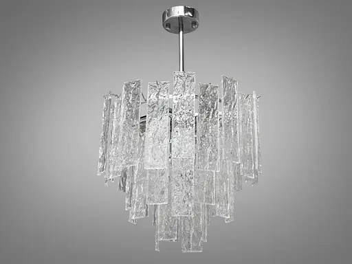 Люстра підвіс з скляними елементами на 4 лампи, колір хром - фото 1