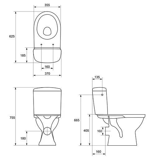 Унитаз-компакт Cersanit Merida 331 010 3/6 л с сиденьем полипропилен Soft Close K03-018 - фото 3