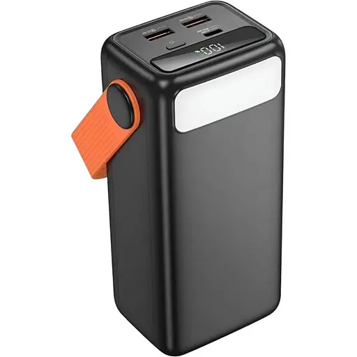 Power Bank Borofone BJ66 40000mAh, Type-C/2xUSB-A, 22.5W + PD20W з LED-дисплеєм та ліхтариком, чорний