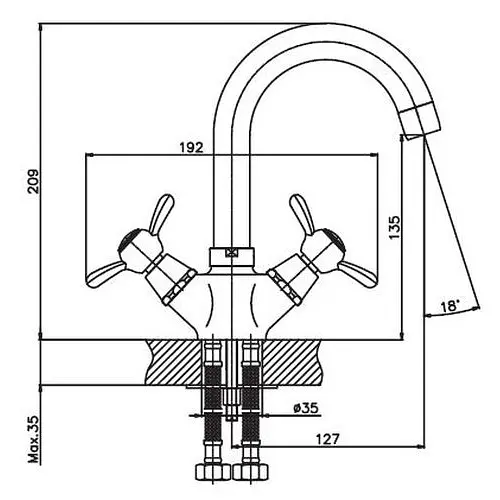 Змішувач для умивальника Haiba VILTA 274 (HB0389) - фото 2