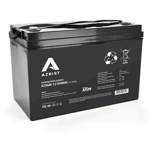 Акумулятор AZBIST Super AGM ASAGM-121000M8, Black Case, 12V 100.0Ah ( 329 x 172 x 215 ) Q1/36