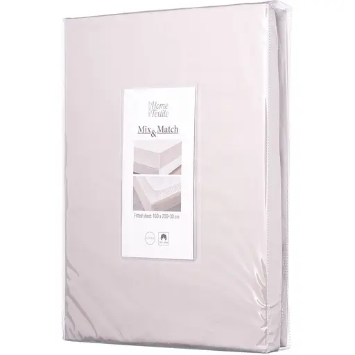 Простирадло на резинці Ardesto Mix&Match, 160х200+30см, 100% бавовна, сатин, айворі (ART1620FSC) - фото 1