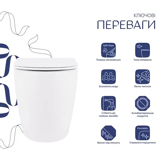 Унитаз подвесной Qtap Robin Ultra Quiet, с сиденьем Slim Duroplast/Soft-close/Quick Release QT13332381AW - фото 3