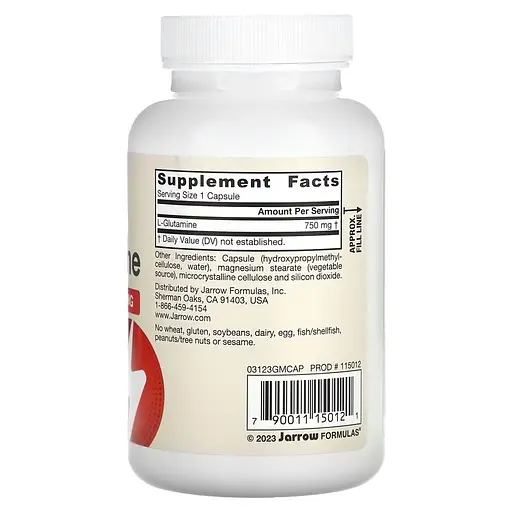 Амінокислота Jarrow Formulas L-Glutamine 750 мг, 120 вегакапсул - фото 2