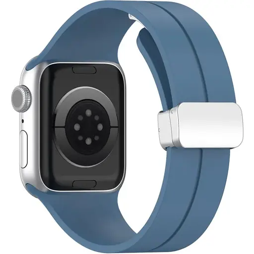 Ремінець DK CDK для Apple Watch 42mm (Series 10) Silicone Sport Magnetic (017247) (azure blue / silver) - фото 2