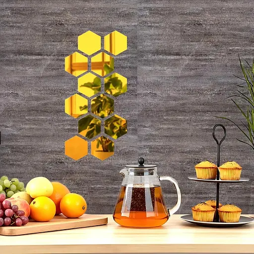 Дзеркальний декор Wall Sticker SW-00002515 акриловий самоклеючий 80х70 мм 12 шт. золото - фото 6