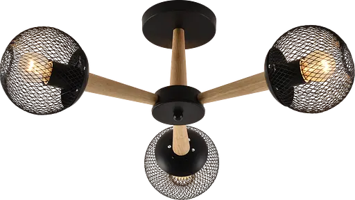 Люстра декоративна V XA1565B-3 BK+WOOD