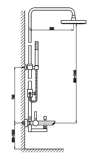 Душова система Kohlman Roxin Chrom з виливом QW277R, Хром - фото 2