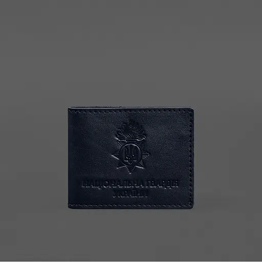 Кожаная обложка для служебного удостоверения Национальной гвардии Синяя - фото 5