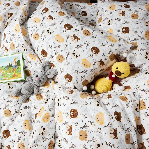 Комплект постільної білизни Moon&Star Бязь Gold Люкс Jungle Joy Полуторний Євро 160х220 наволочки 2х70х70 - фото 2