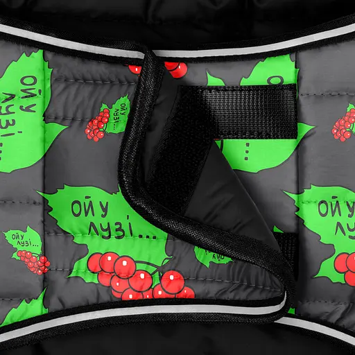 Курточка-накидка для собак Waudog Clothes, рисунок "Калина", XS, А 26 см, B 33-41 см, С 18-26 см - фото 4