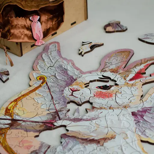 Деревяний фігурний пазл Соромязливий Купідон, А3, Картонна коробка 200 елементів - фото 7