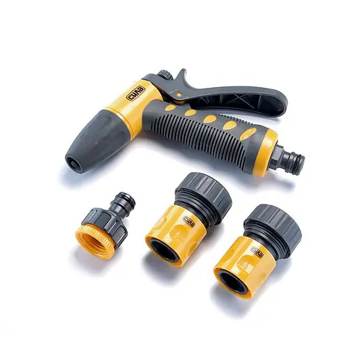 Набор для полива Premium Pro пистолет-распылитель/коннекторы 3/4" адаптер 1/2"+3/4" 30412 - фото 1