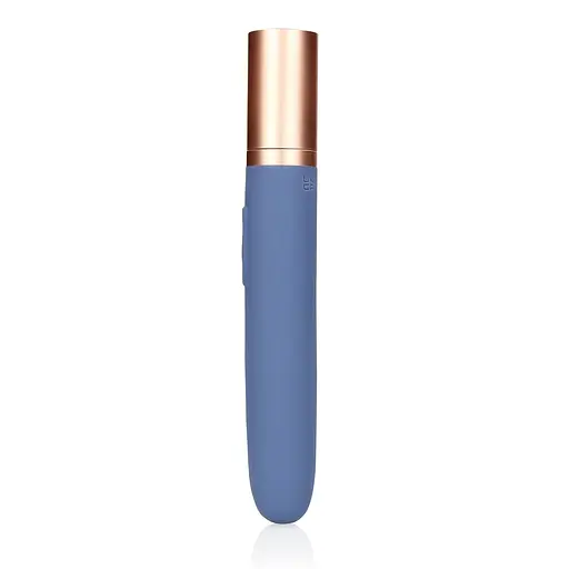 Вібратор Loveline Travel Compartment and Pump 18.5 см синій - фото 3