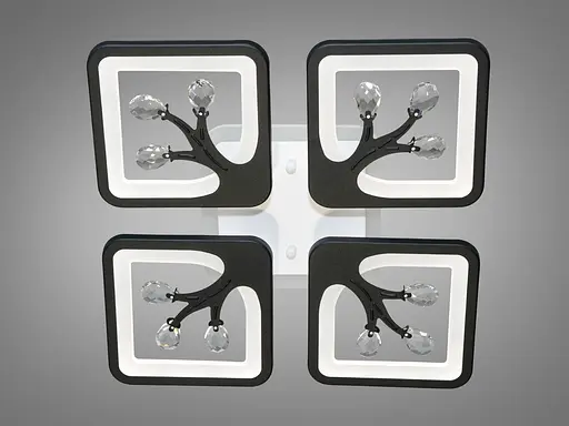 LED люстра с димером и подсветкой, 85W, черная люстра - фото 2