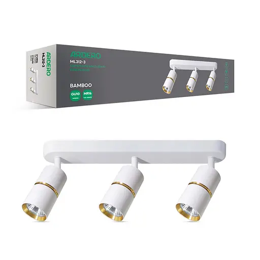 Спот Ardero ML312-3 BAMBOO під лампу білий золото - фото 1