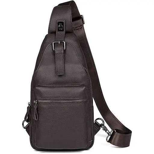 Кожаная сумка-слинг John McDee 16.5х33х5.5 см sum0025575 - фото 1