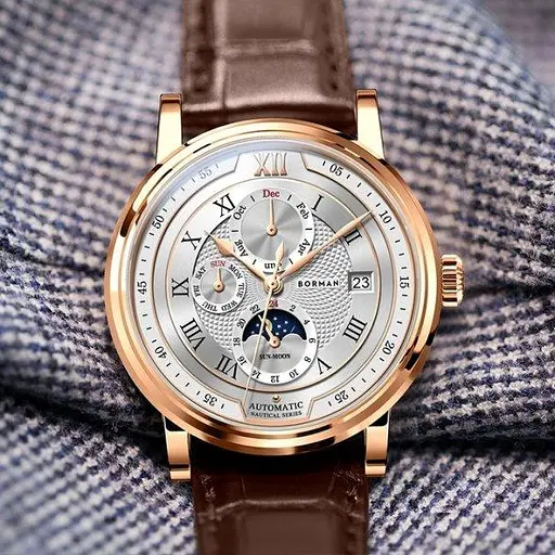 Водостойкие механические часы Borman Club golden - фото 5