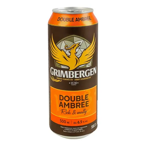 Пиво Гримберген Дабл-Амбри банка 0.5 л - фото 1