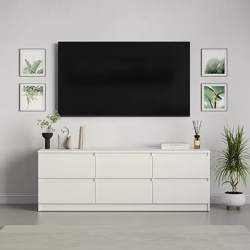 Тумба під телевізор MebelStar Нео 6Ш 150x43x53 см Аляска білий (MBS-1278) - фото 2