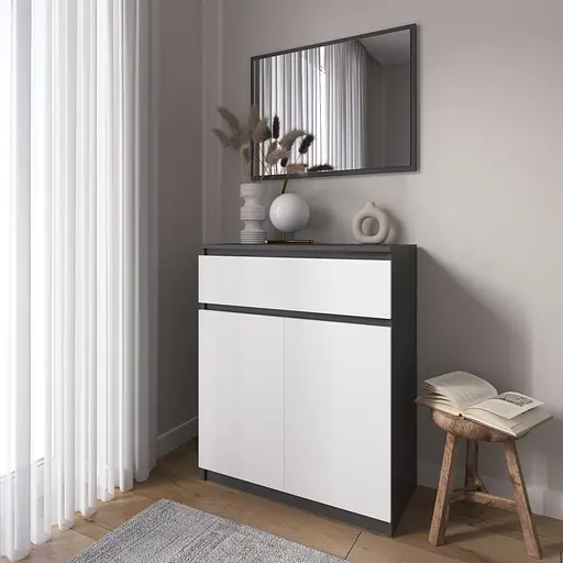 Комод тумба Vays R-23, з шухлядою та відділенням з полицями, без ручок, ЛДСП, 80×40×98 см - для дому, спальні, передпокою - фото 9