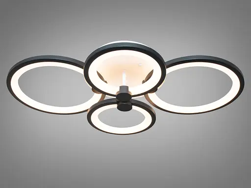 Стельова світлодіодна люстра з пультом, dimmer, 70 Вт, чорна - фото 2