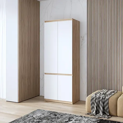 Шкаф для одежды Vays, c полками, в спальню, современный, c фасадами без ручек R-24 - фото 6