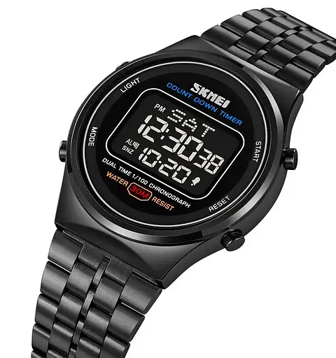 Часы мужские классические наручные Skmei 1882 (Черные с черным циферблатом) - фото 3