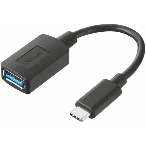 Переходник Type-C (M) - USB 3.0 (F), черный, Trust Calyx, 9 см (20967)